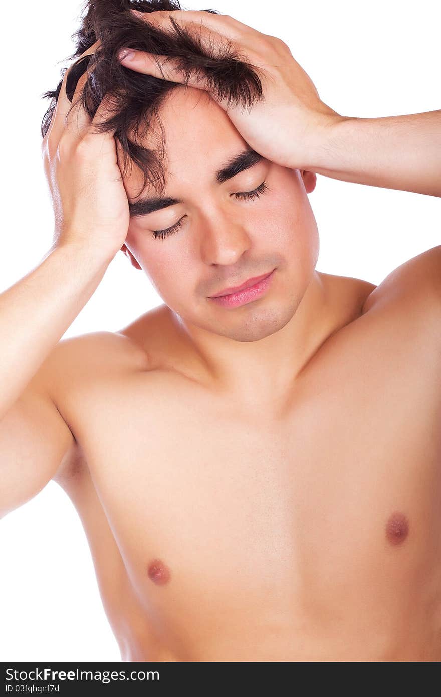 Man Touching His Hair