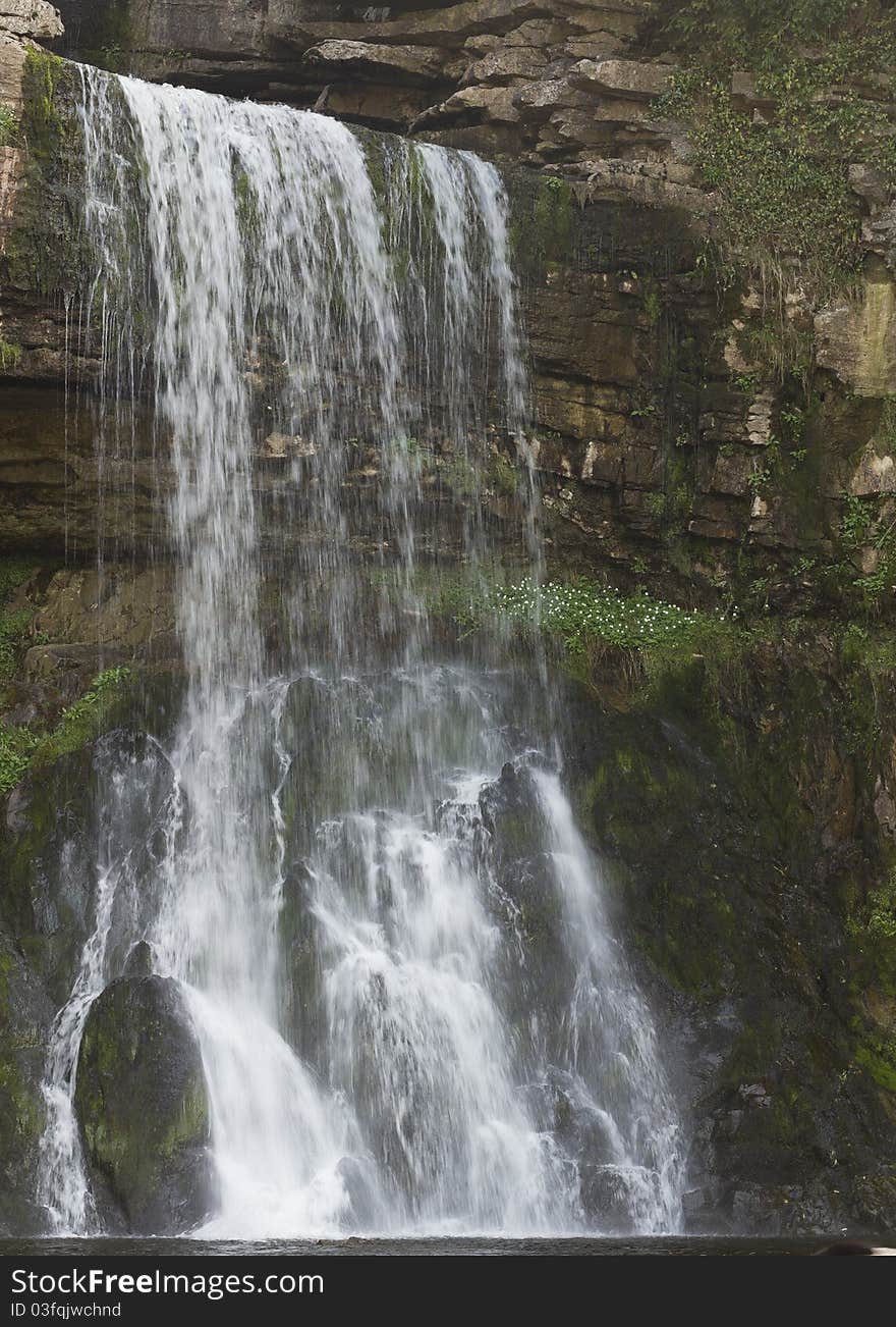 Waterfall in the Yorksire Dales Yorkshire UK