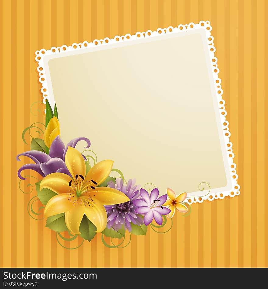 Greeting card with flowers and place for text