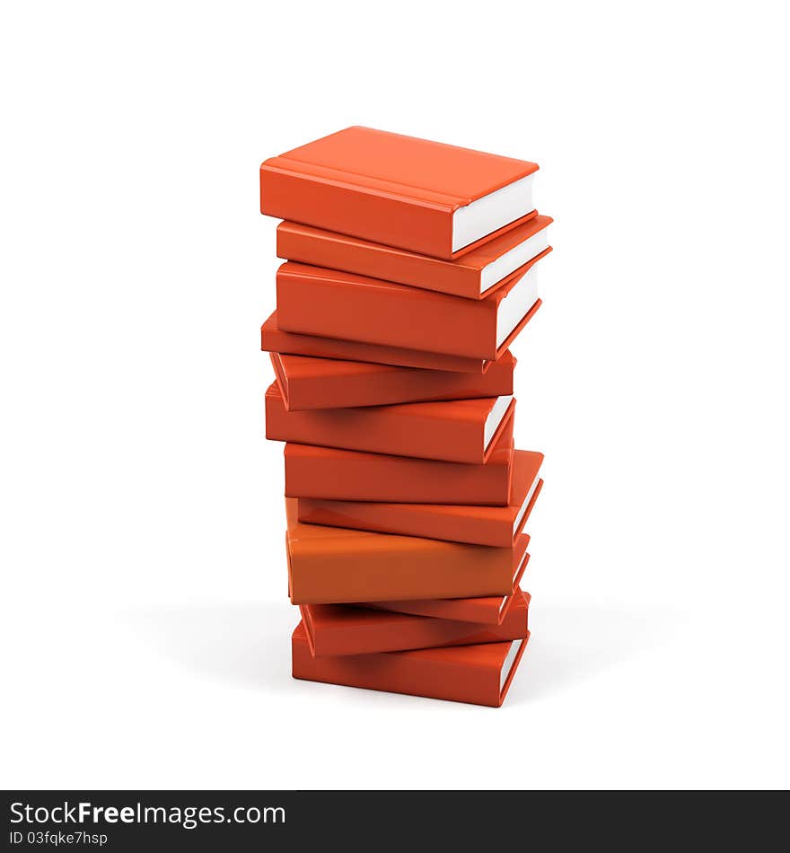 Books on a white background