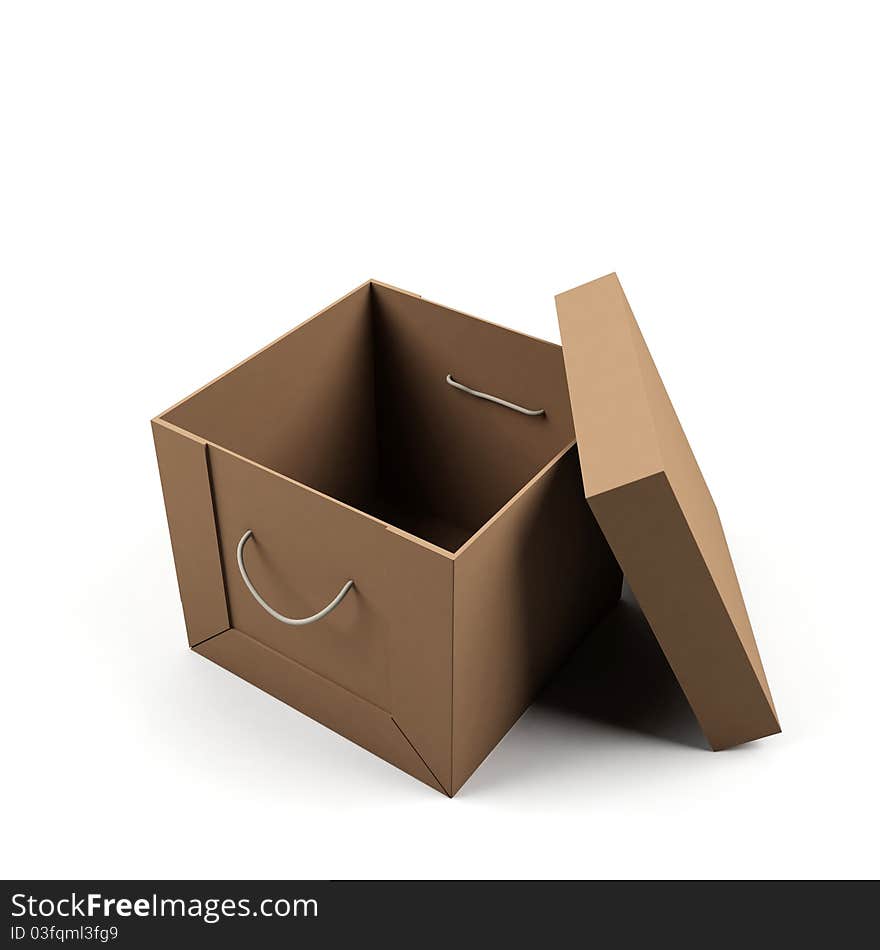 Cardboard box on a white background. Cardboard box on a white background.