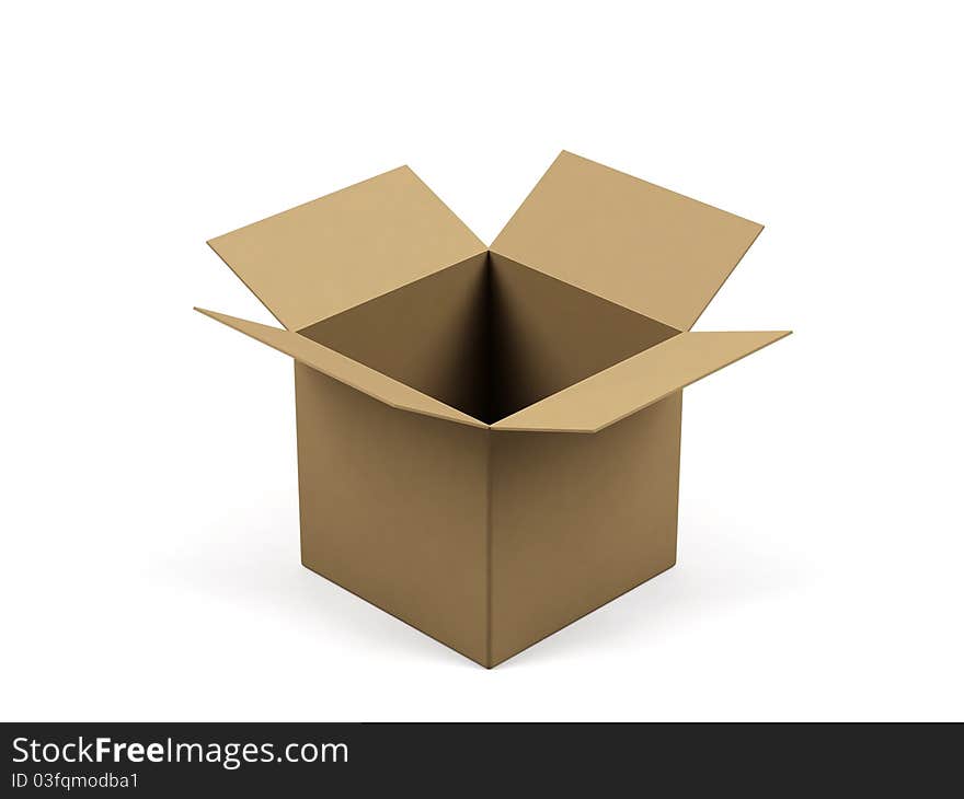 Cardboard box on a white background. Cardboard box on a white background.