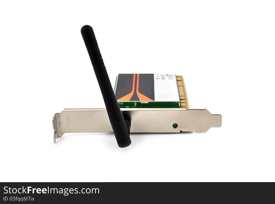 Wireless pci card on a white background. Wireless pci card on a white background