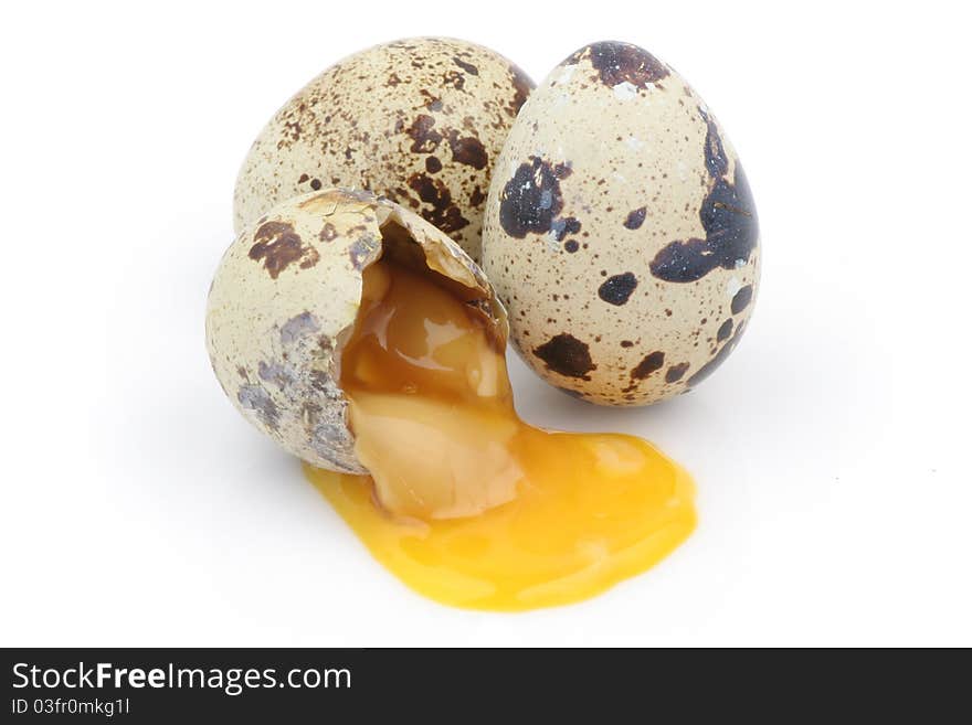 Broken  partridge eggs