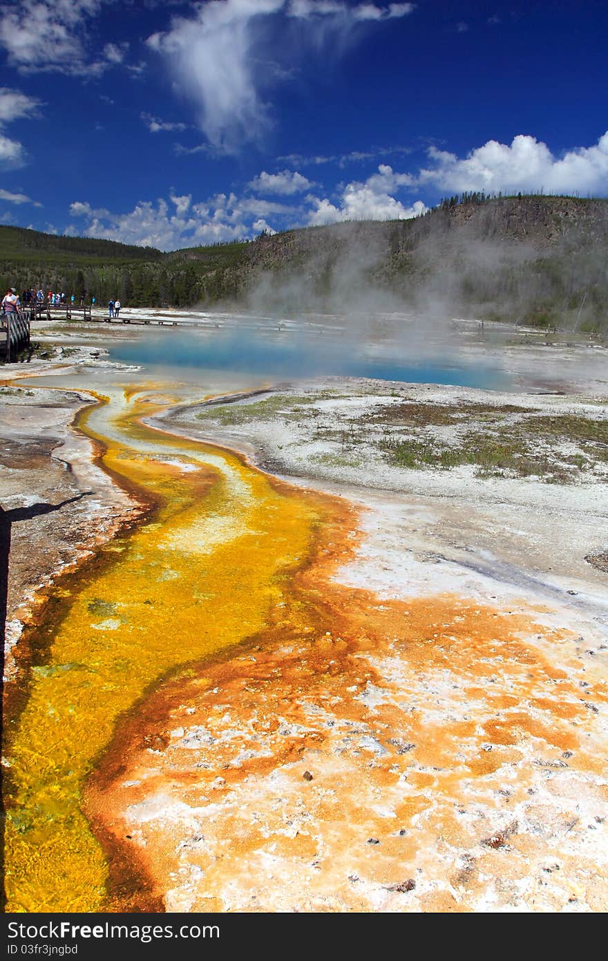 Biscuit Basin Spring Scenic Area in south Yellowstone National Park.