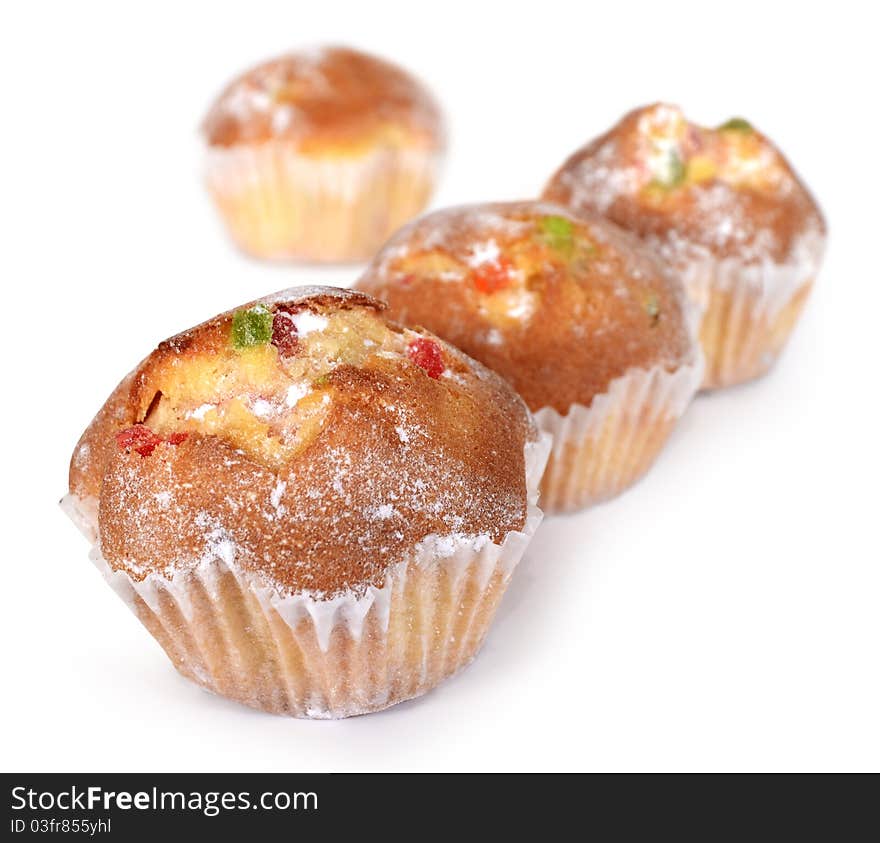 Tasty cake isolated on white background