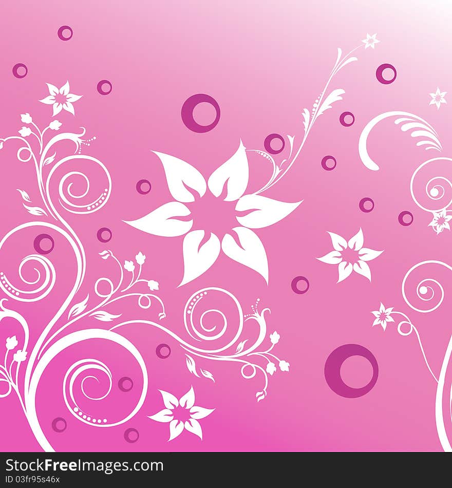 Illustration of floral background on abstract background