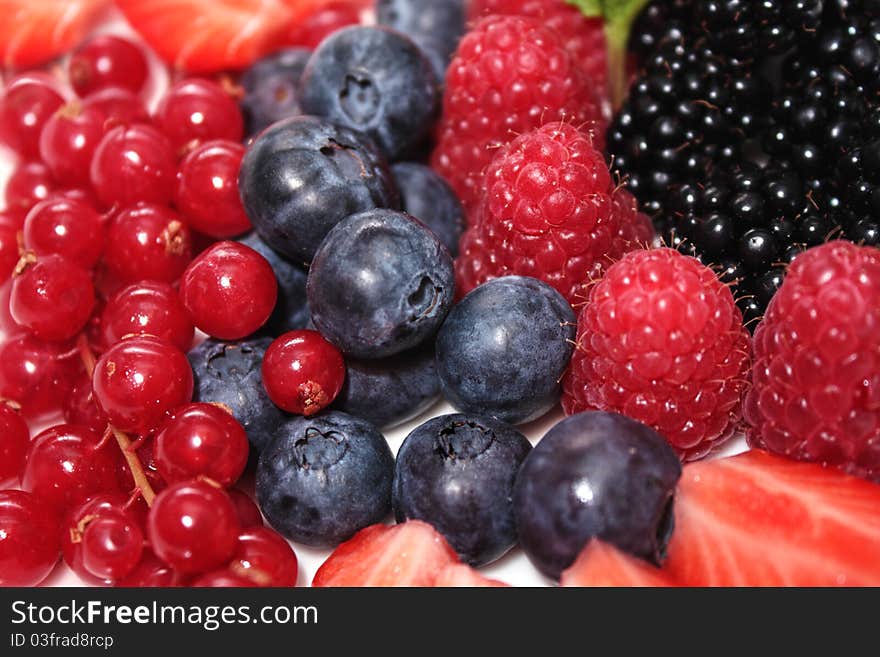 Picture different of delicious ripe berries closeup