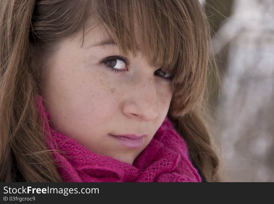 Portrait of a beautiful young woman.