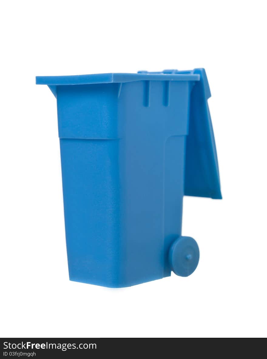 Blue Recycling Bin isolated on white background