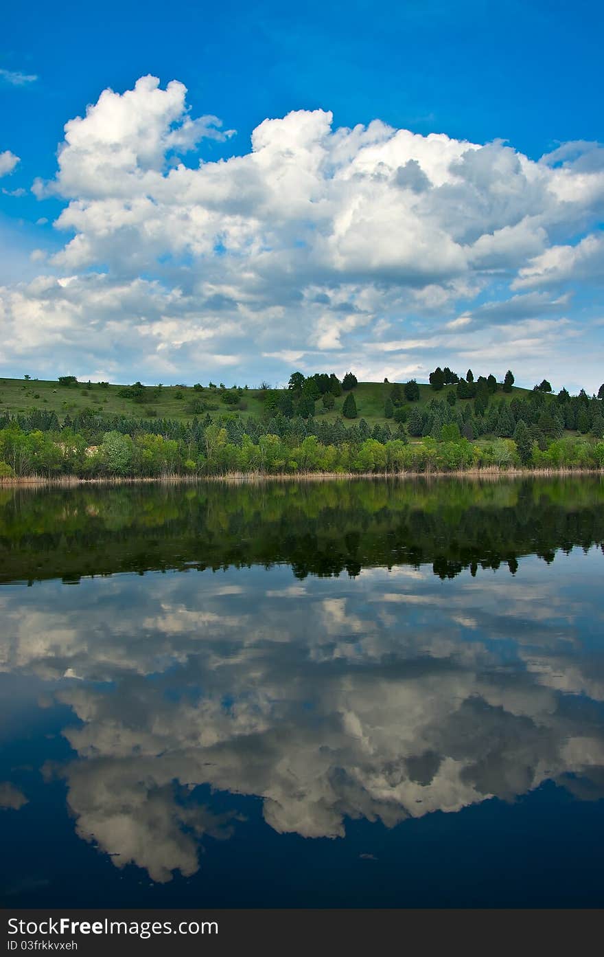 Cloudscape over lake