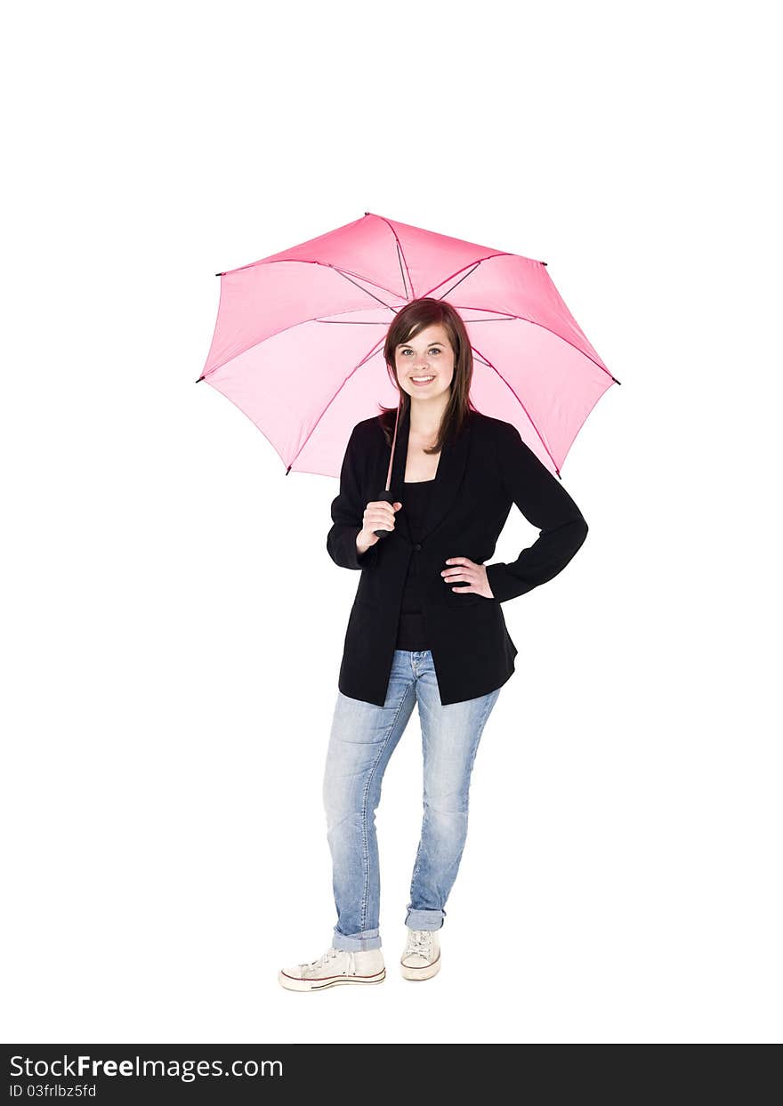 Young woman with umbrella