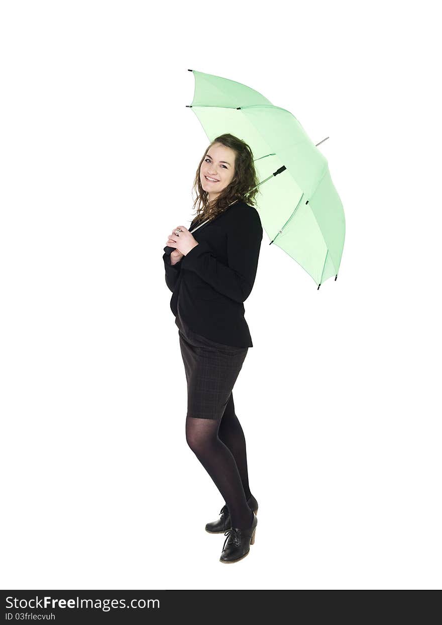 Young Woman With Umbrella