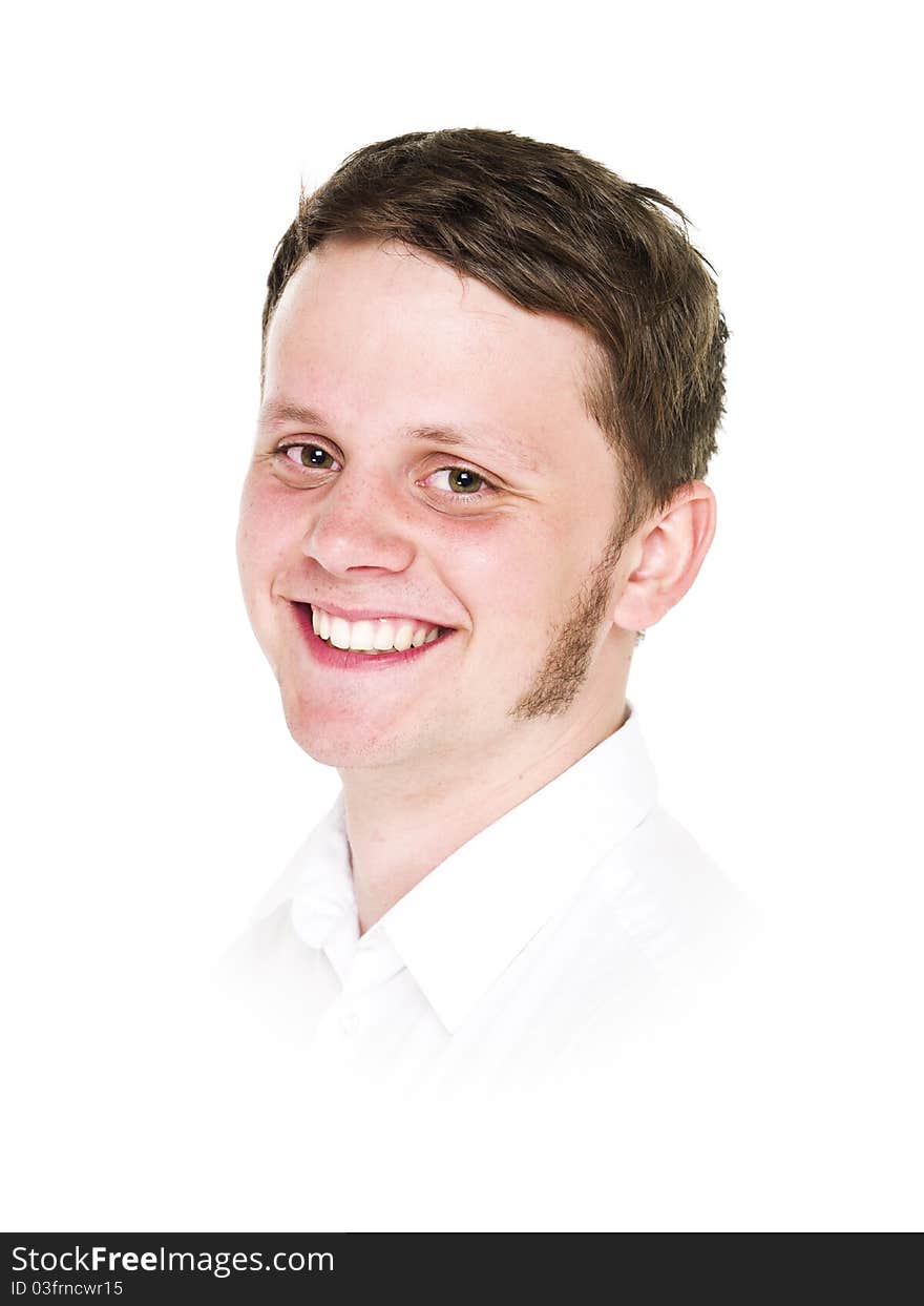 Portrait of a young man isolated on white Background