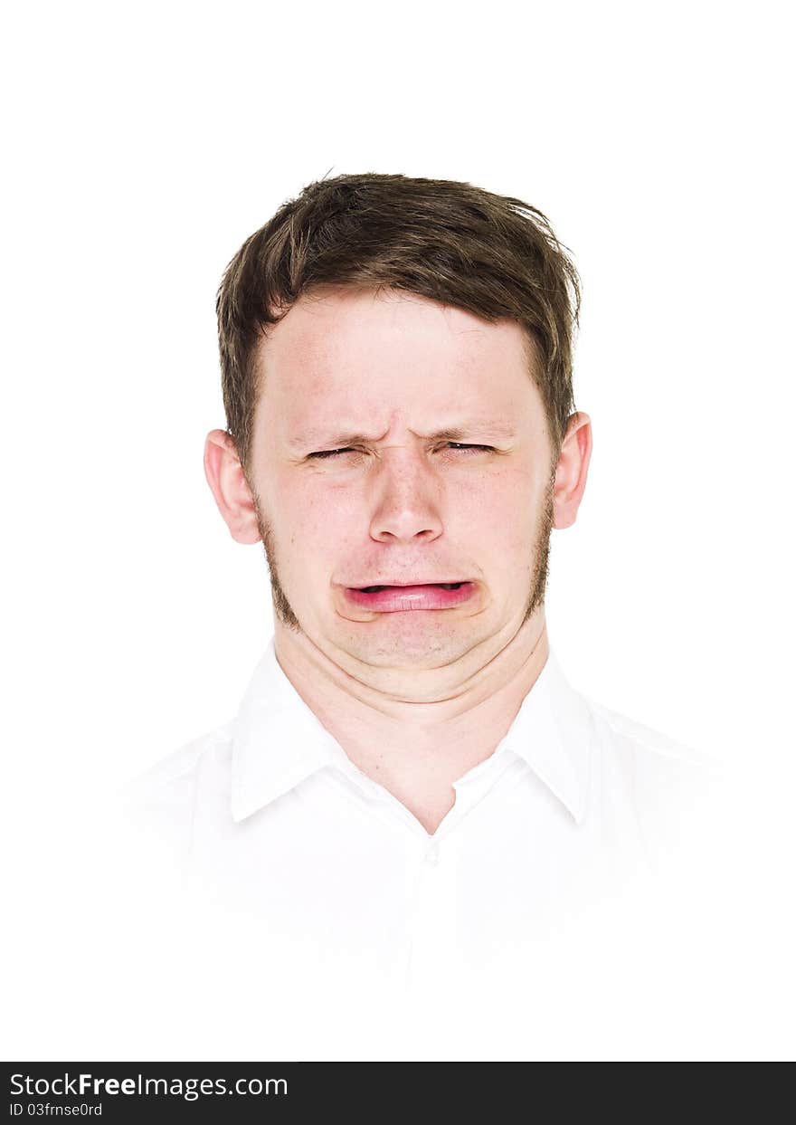 Portrait of a young man isolated on white Background