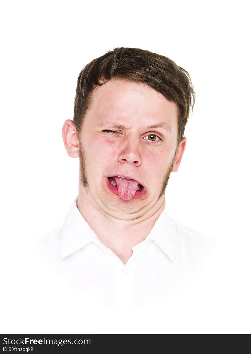 Portrait of a young man isolated on white Background