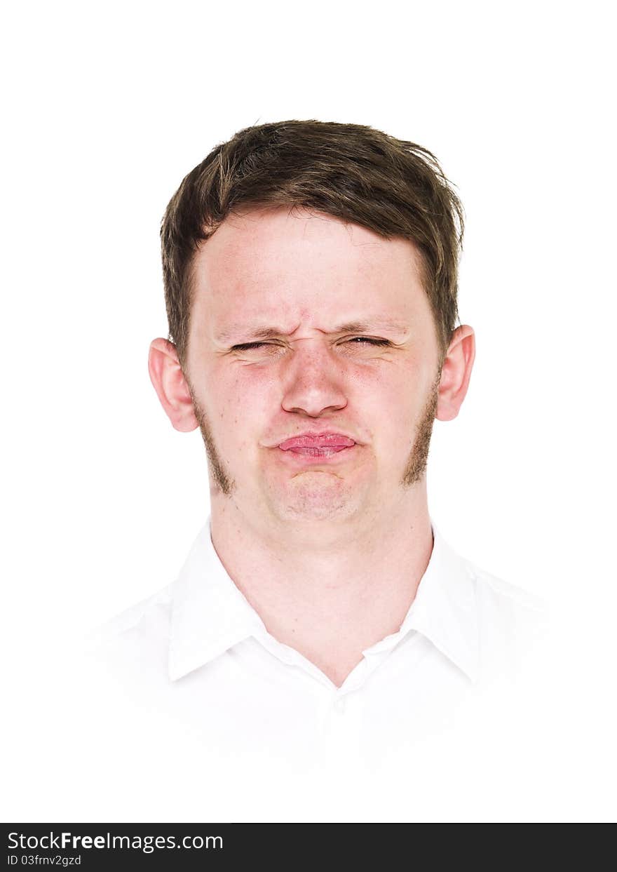 Portrait of a young man isolated on white Background