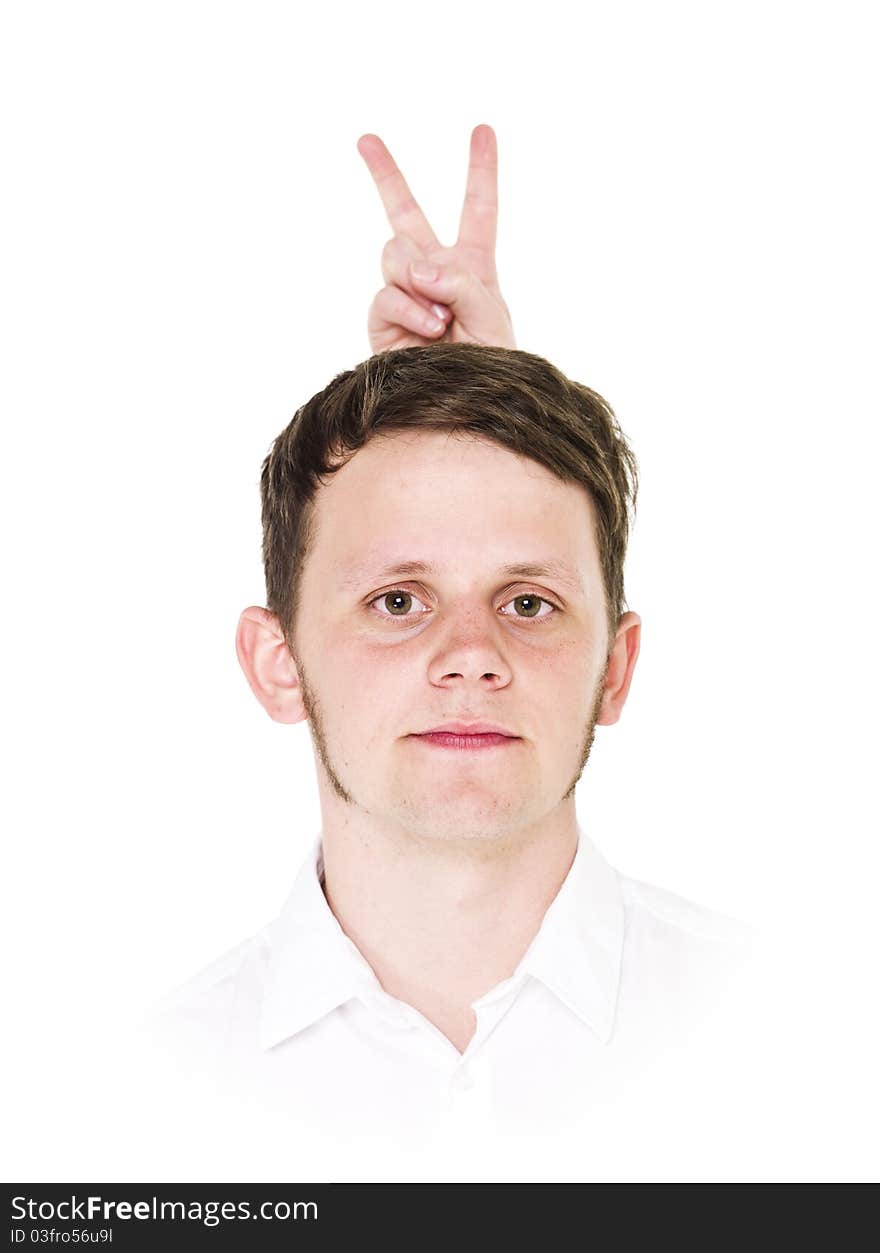 Portrait of a young man isolated on white Background