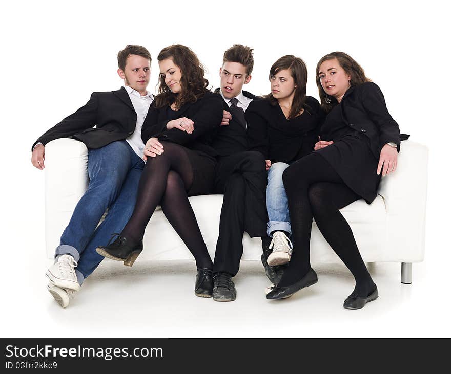 Group of people in a sofa