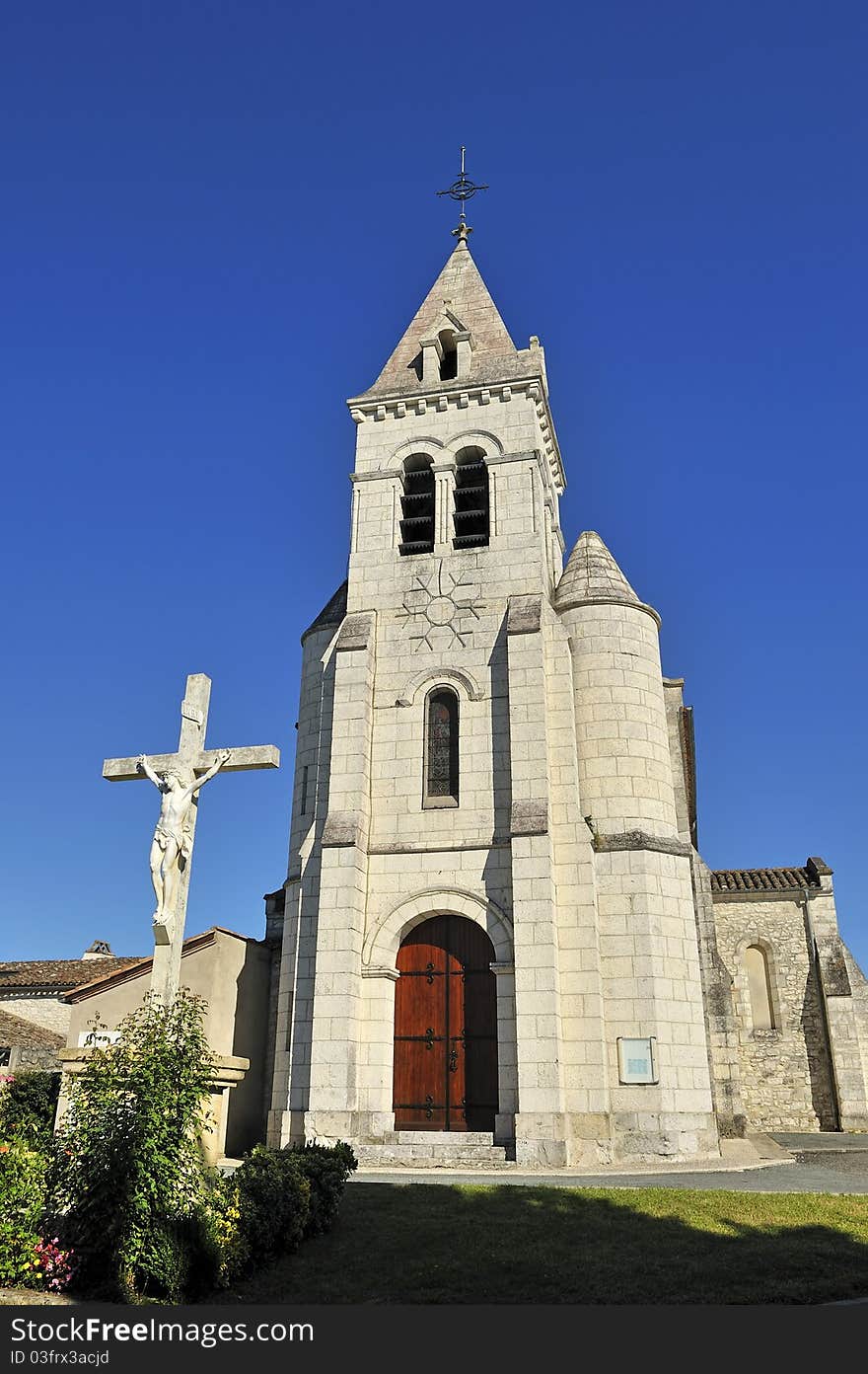 A church in a small village in southern France. A church in a small village in southern France