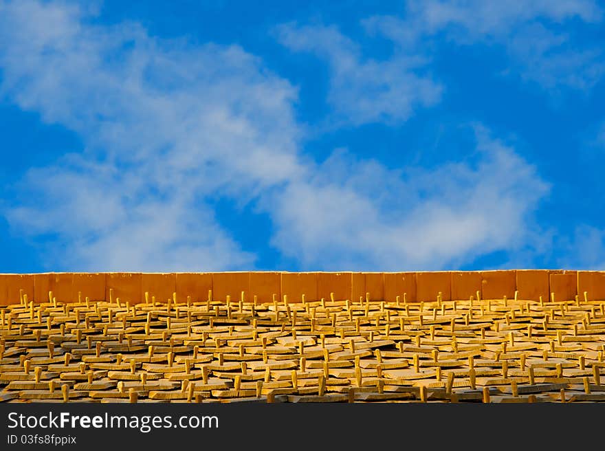 Blue sky wood shingles