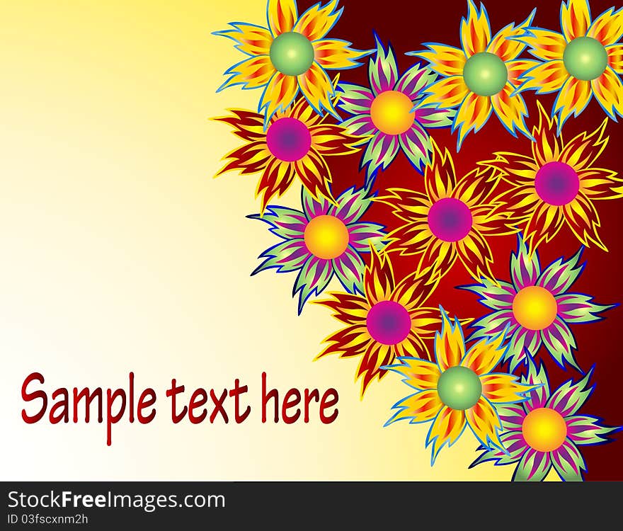 Colorful flowers in abstract background. Colorful flowers in abstract background