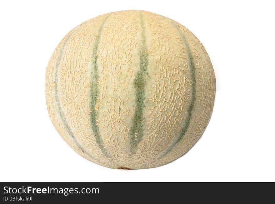 Melon skin isolated against a white background