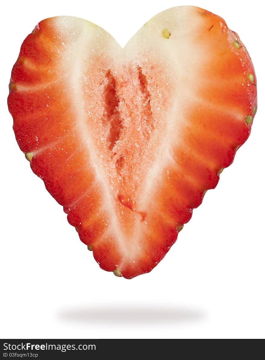 Heart from strawberry isolated on the white background. Heart from strawberry isolated on the white background