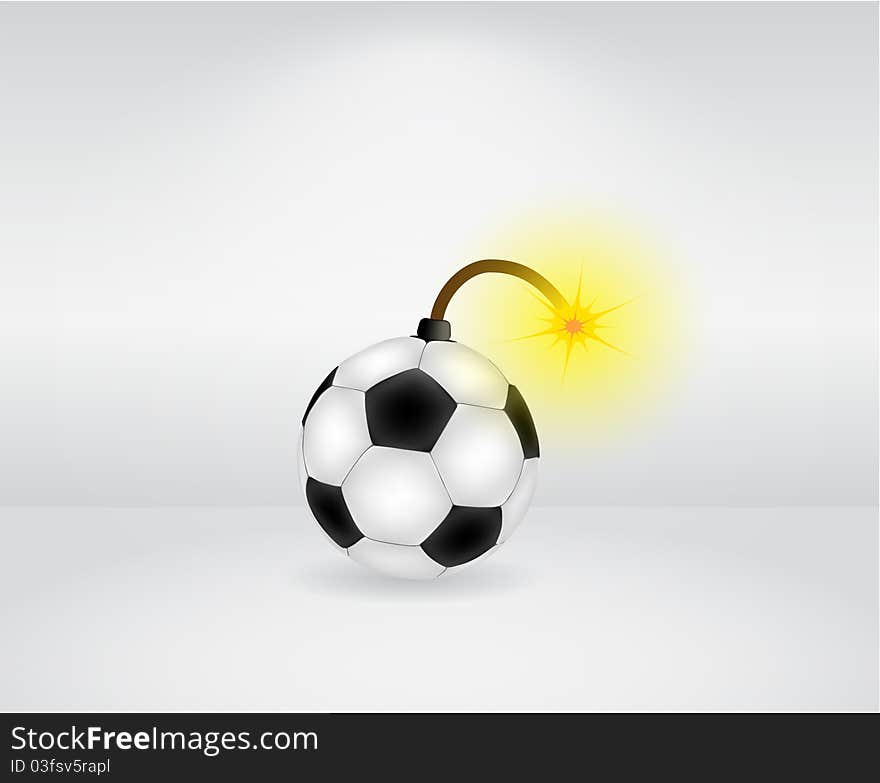 Soccer ball and bomb illustration. Soccer ball and bomb illustration