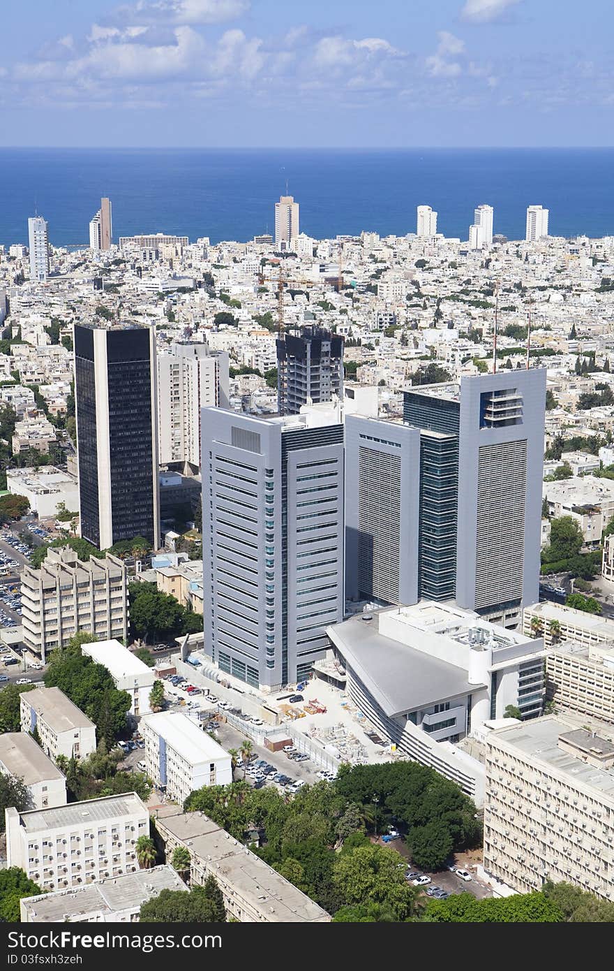 Tel Aviv  skyline / Aerial view of  Tel Aviv. Tel Aviv  skyline / Aerial view of  Tel Aviv