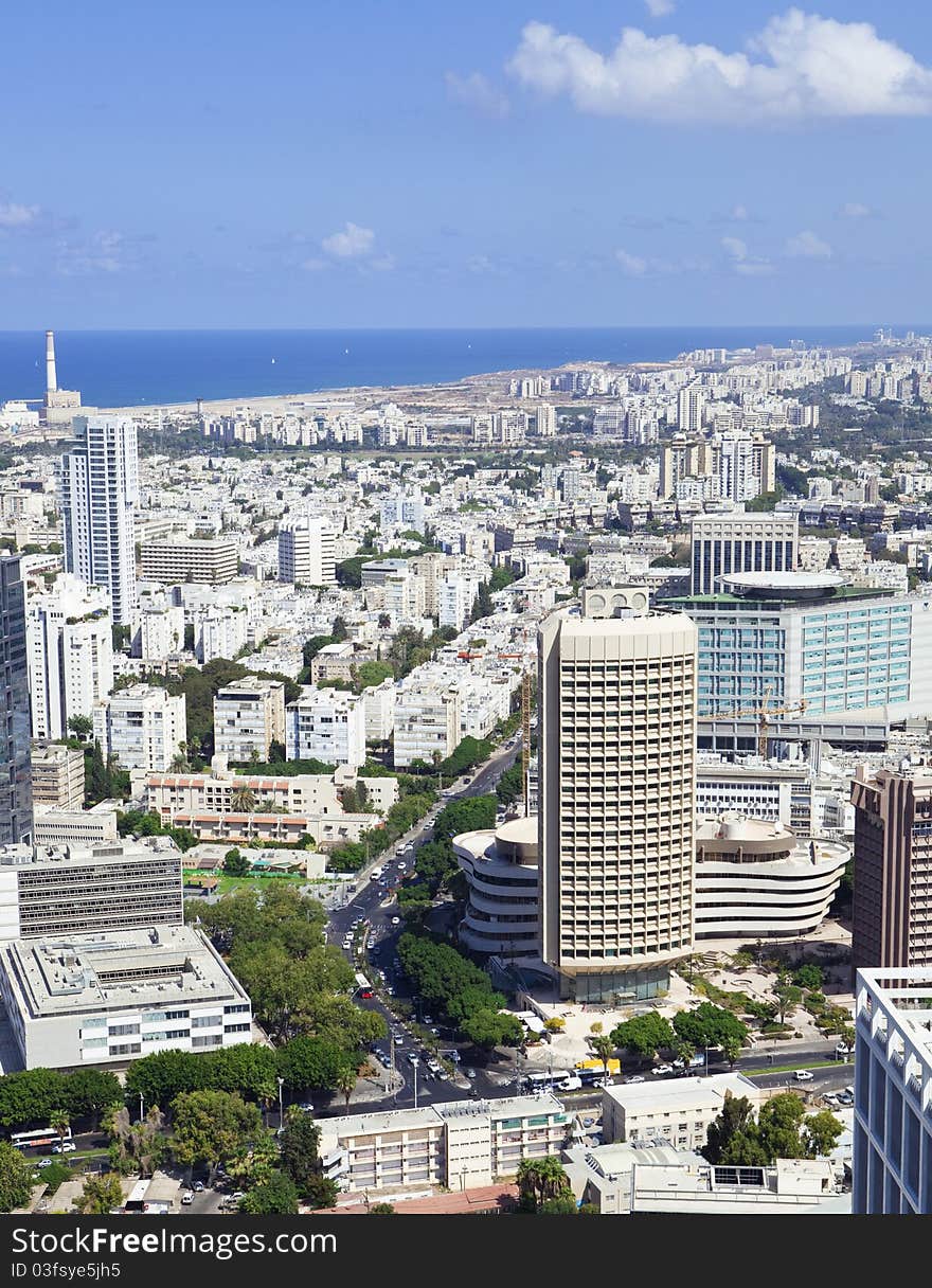 Tel Aviv skyline / Aerial view of Tel Aviv. Tel Aviv skyline / Aerial view of Tel Aviv