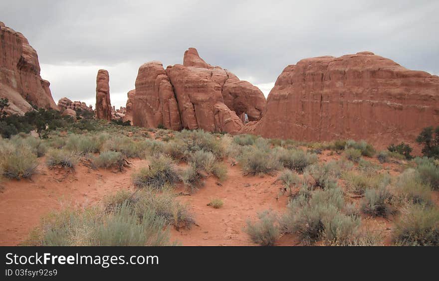 Sandstone Rock Formation in Arches National Park, UT. Sandstone Rock Formation in Arches National Park, UT