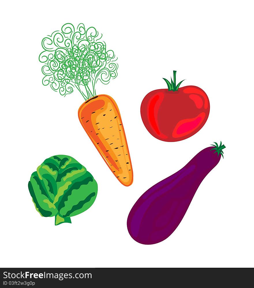 Illustraton of Fresh color vegetables. Illustraton of Fresh color vegetables