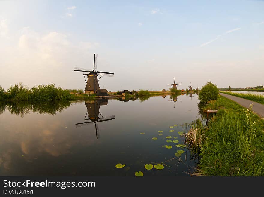 Windmills In Kinderdijk, Netherlands