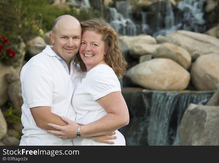 Attractive Couple Portrait in Park