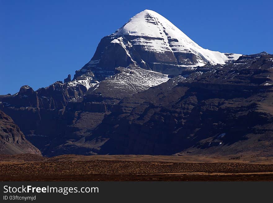 Landscape of snow-capped mountains