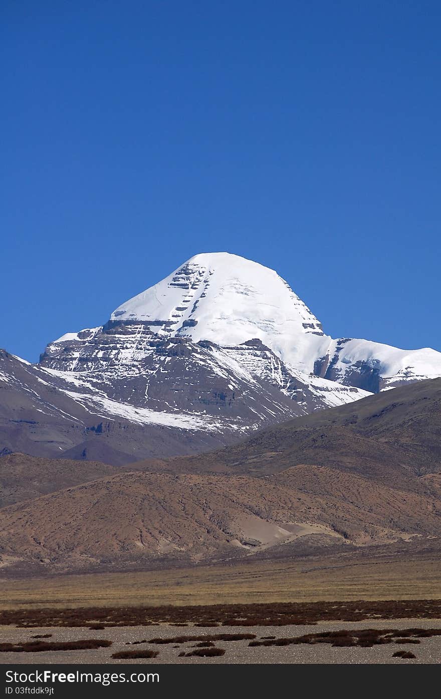 Landscape of snow-capped mountains