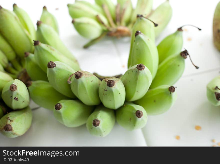 Fresh green banana skin, the other is not yet ripe. Fresh green banana skin, the other is not yet ripe.