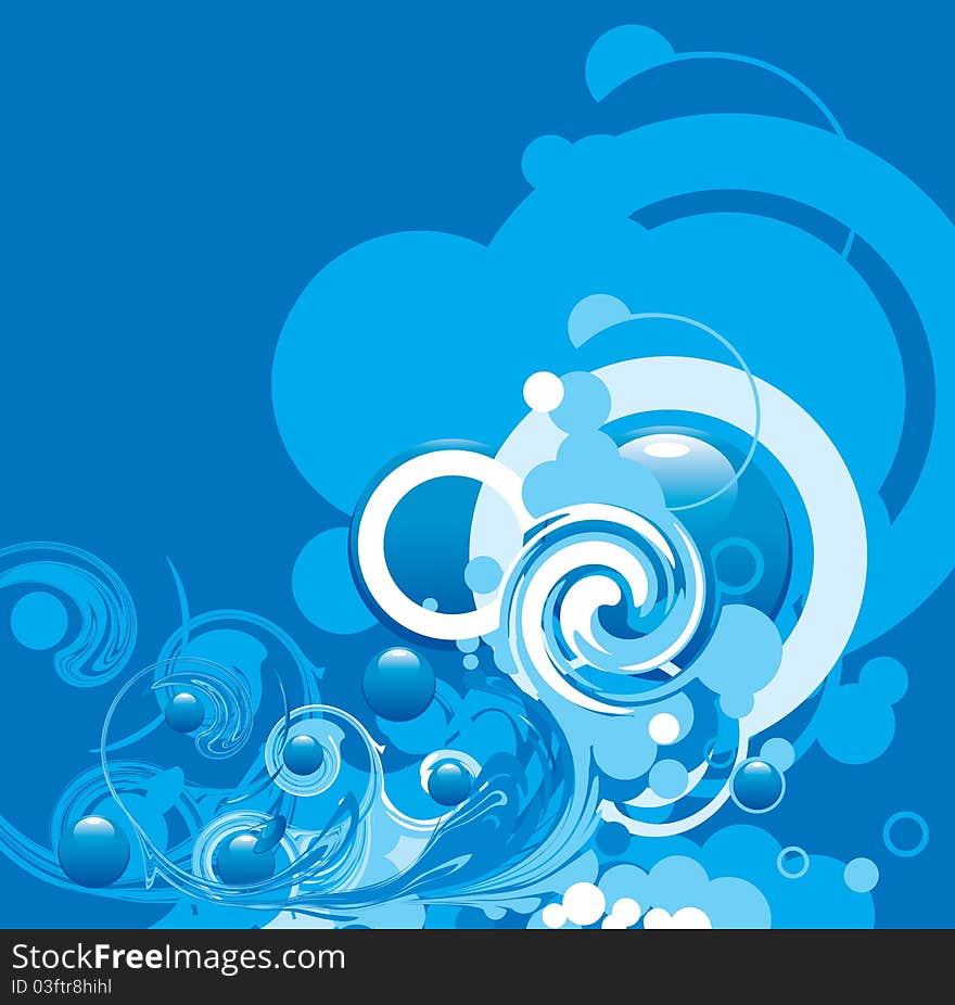 A abstract blue swirl background