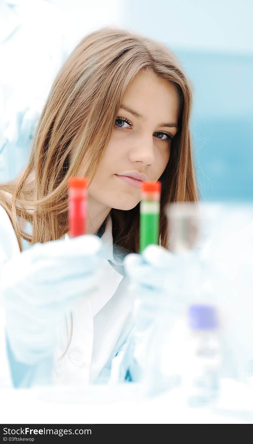 A female scientist working in a Lab