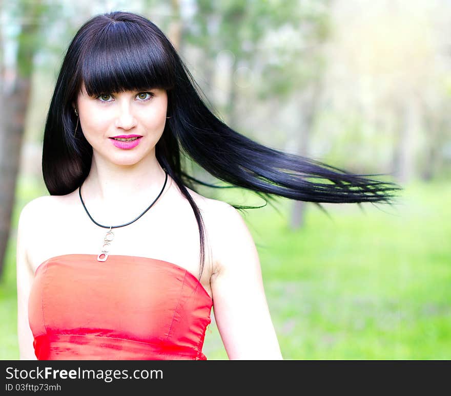 Single beautiful young woman at the park. Single beautiful young woman at the park