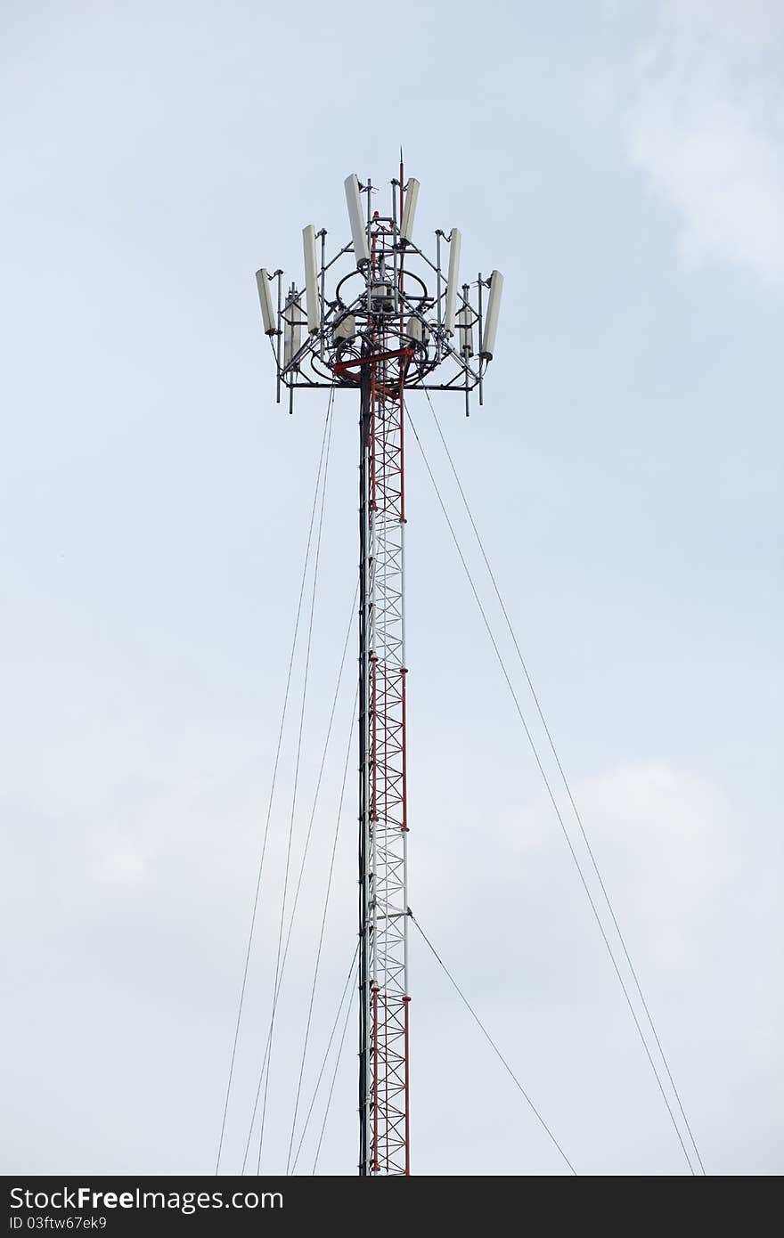 Telecommunication on the sky , telecom in traffic. over building. Telecommunication on the sky , telecom in traffic. over building