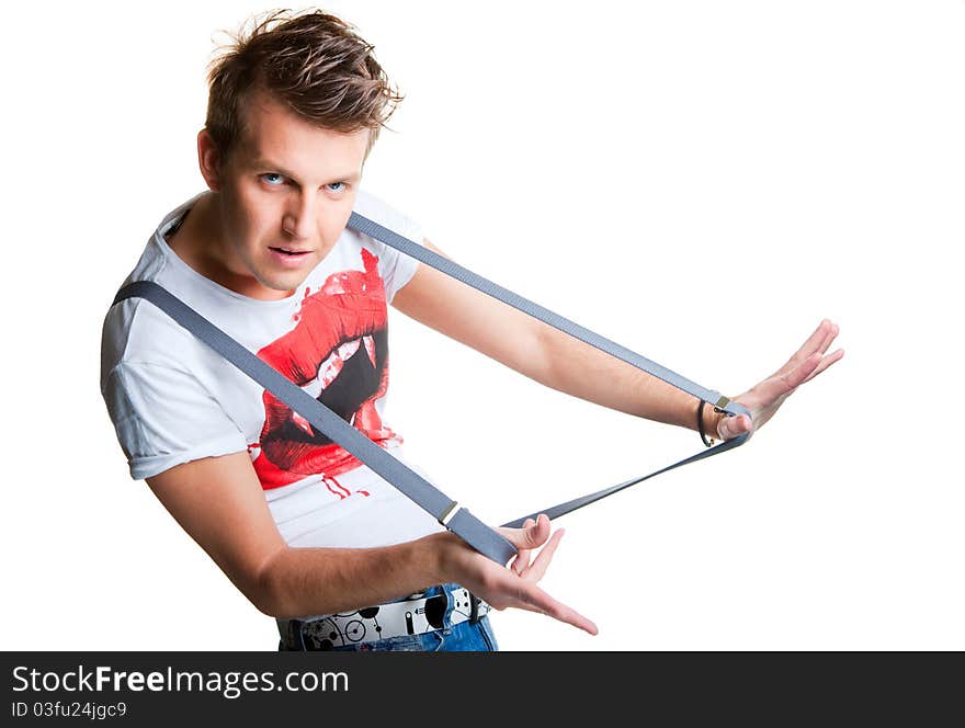 Impudent Young Man With Braces