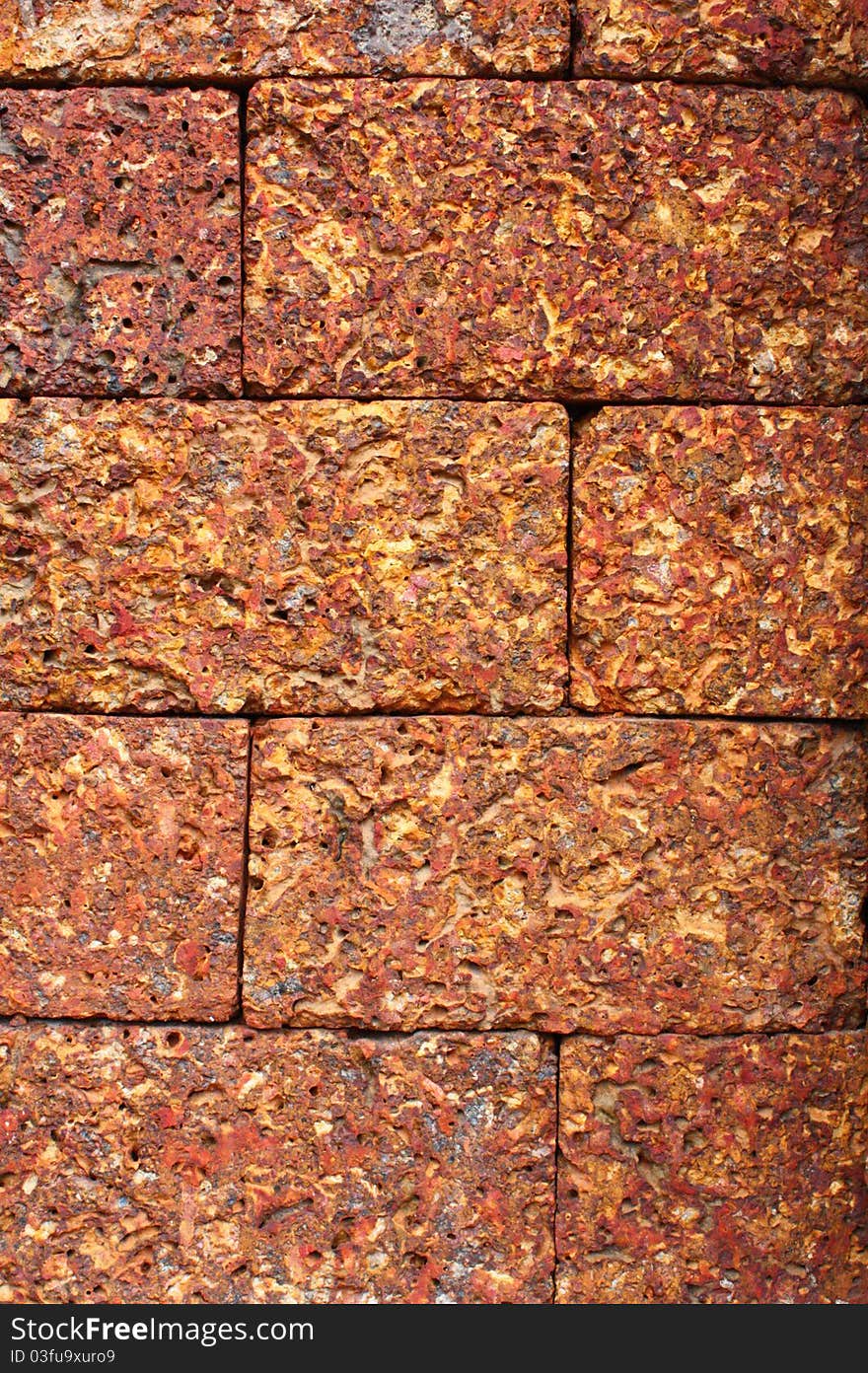 Laterite block in the garden, texture of Laterite use as background and backdrop