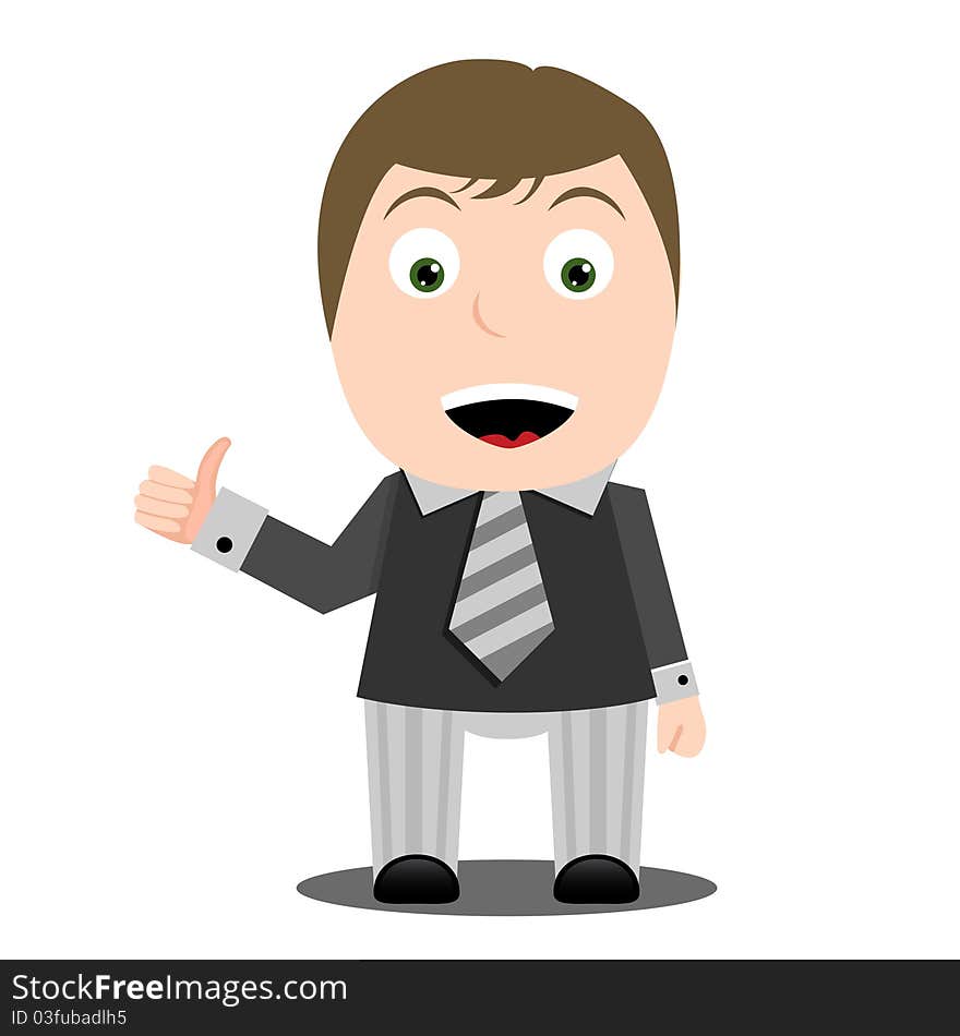 Businessman with thumb up