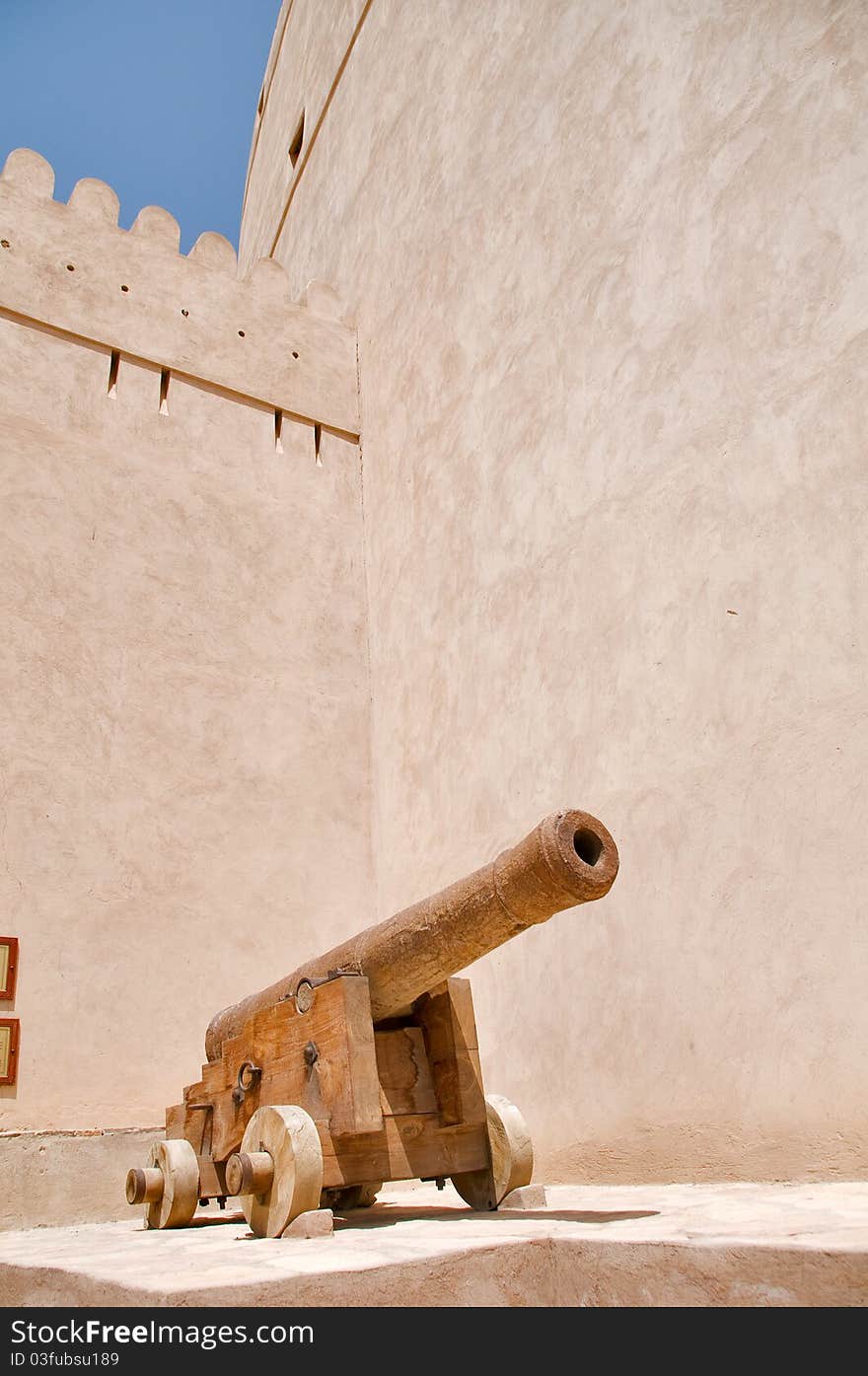 Old cannon in Rustaq fort.