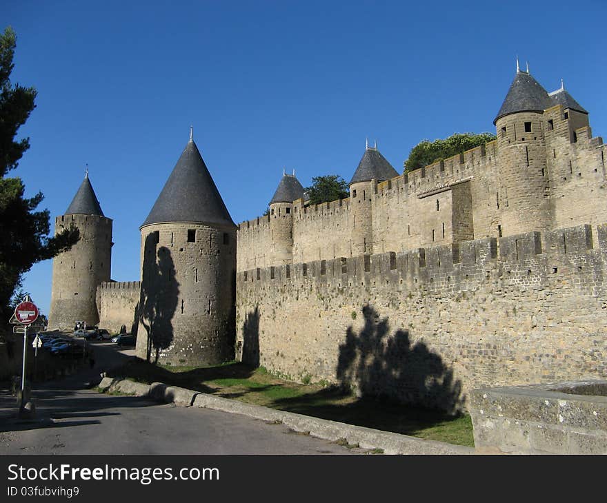 The old town of Carcassonne, France. The old town of Carcassonne, France