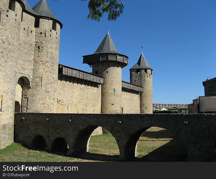 The old town of Carcassonne, France. The old town of Carcassonne, France