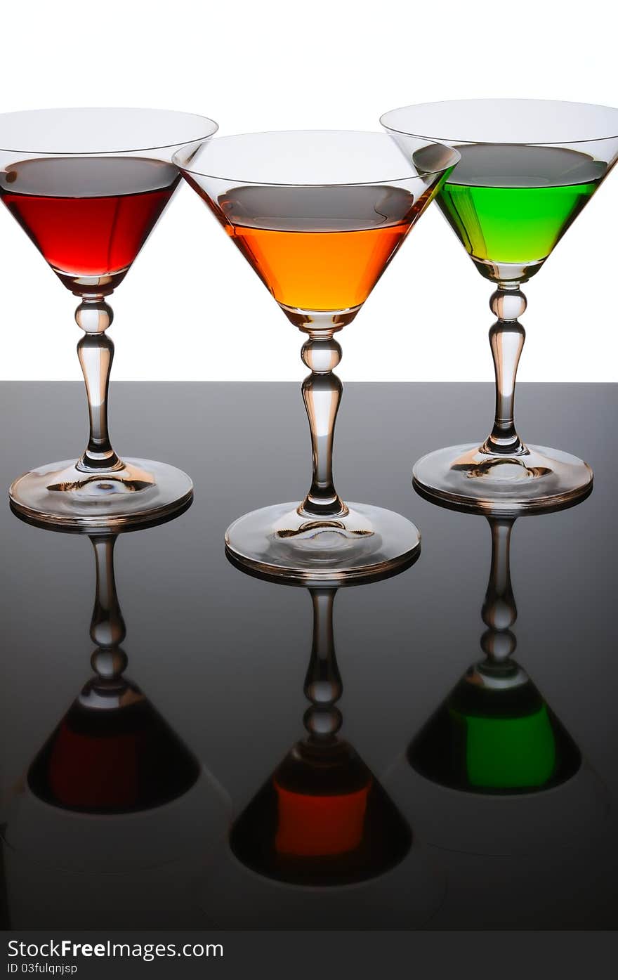 Three glasses of cocktail