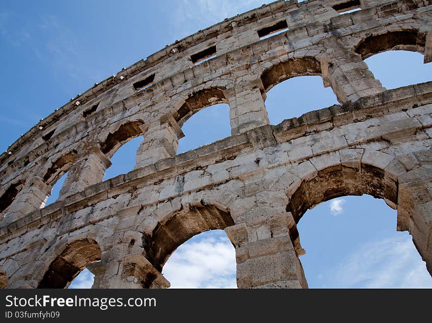 Ancient amphitheater in Pula (Croatia). Ancient amphitheater in Pula (Croatia)